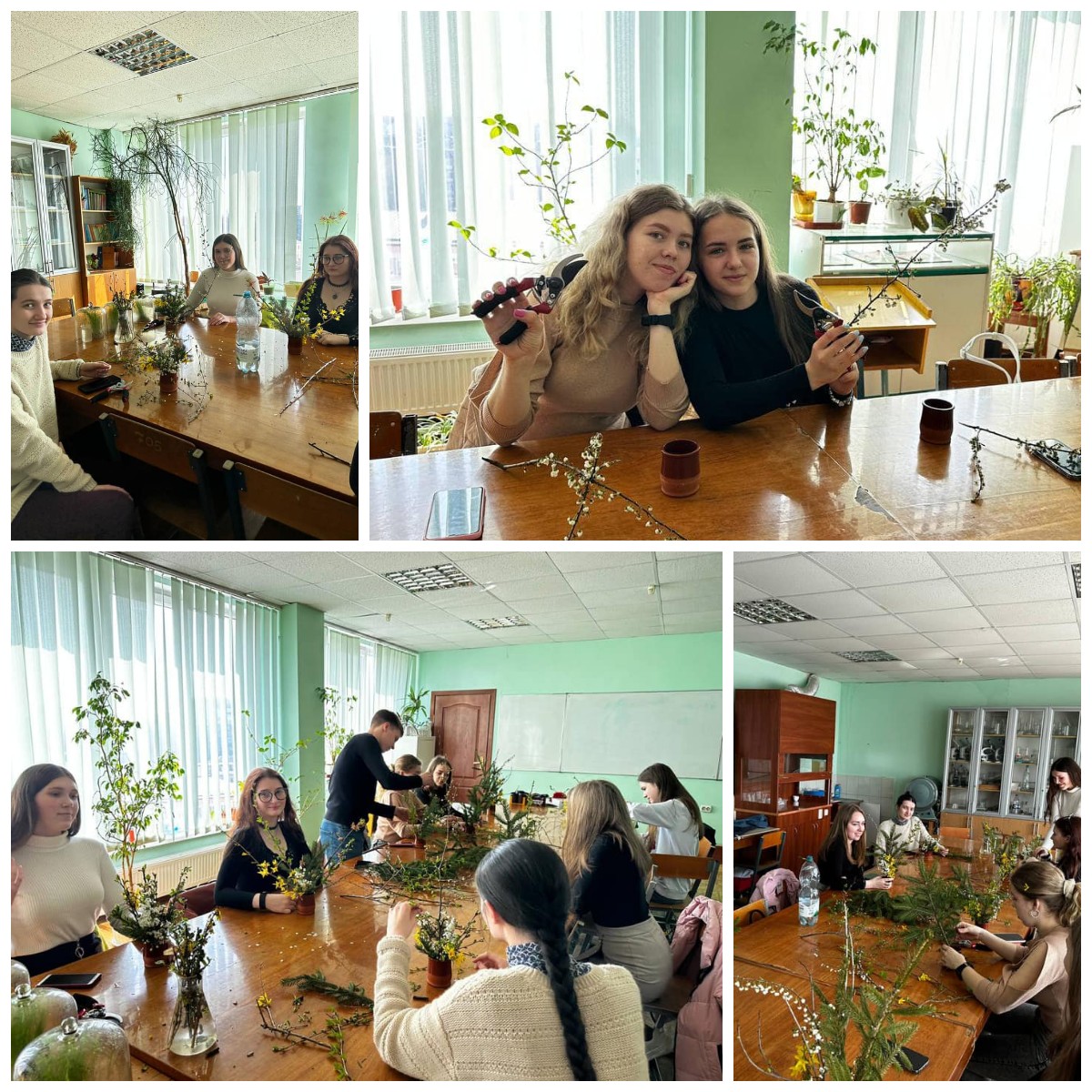 Виготовлення ікебани на дисципліні біоестетика озеленення приміщень