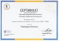 Сертифікат, 2025 (доцент Терещук О.С.)